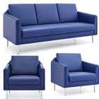 Foshan City Lecong Office Furniture Sofa SF161 3+1+1 Leather Sofa Office Furniture Popular in Indian furniture Market