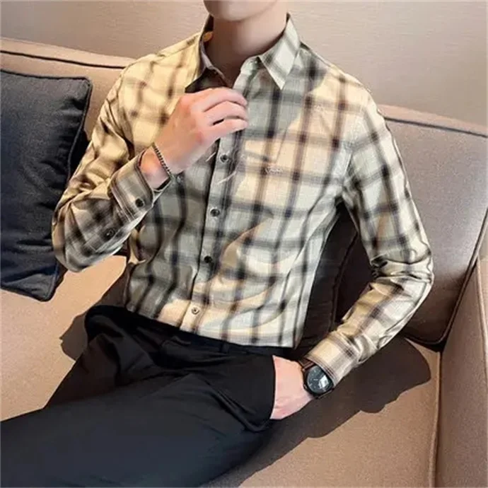 Latest Design Casual Men's Shirt Wholesale Men's Wear Shirt With Full Sleeves at Competitive Price Men's plain Long-sleeve shirt