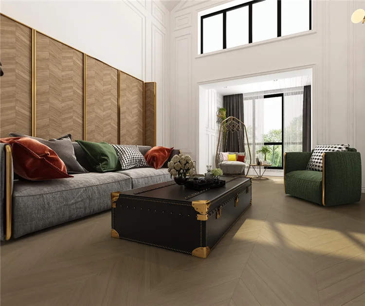 Popular Design Light Natural Color Fishbone Chevron Herringbone Oak Flooring Parquet