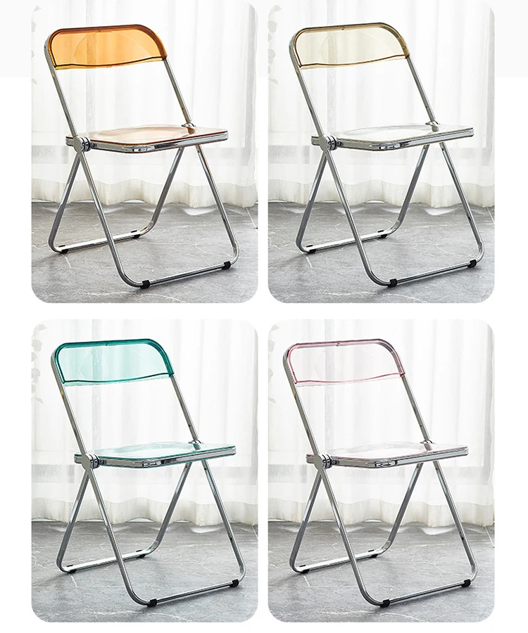 high quality custom transparent clear fold chair outdoor furniture white folding chairs