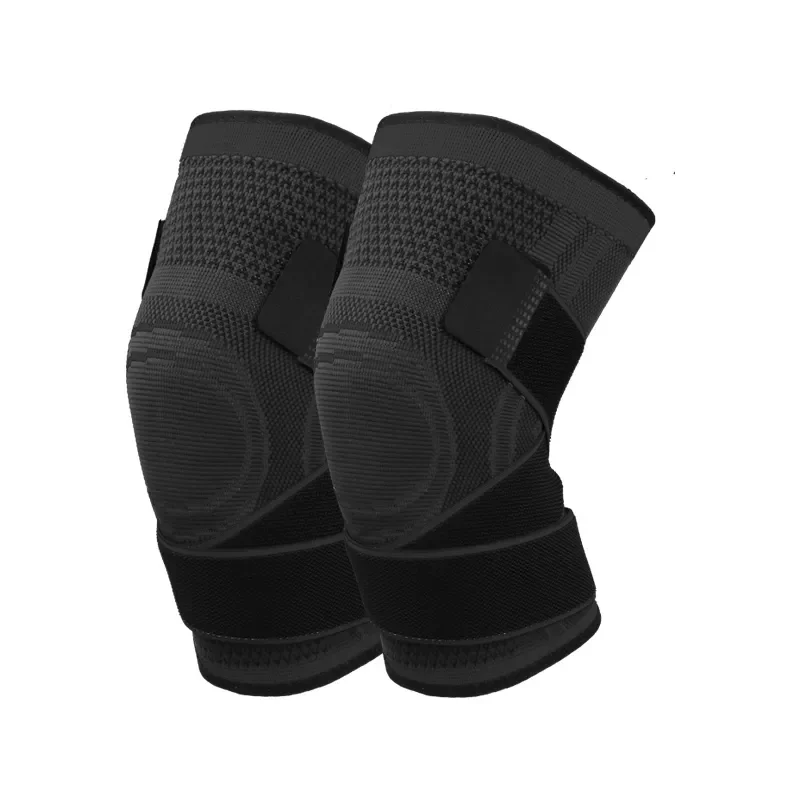 Knitted Elastic Nylon Knee Pads Knee Support Sleeve Compression Support Sleeve Compression Sports Knee Brace With Belt