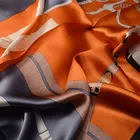 Silk Scarf Medium Women Hair Neck Head Luxury High Fashion Satin 100% Silk Square Scarf With Excellent Bound