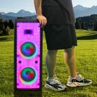 Speaker Portable Wireless BT Big Partybox 100w Boombox Remote Control Flame Light Sound Bass DJ Karaoke Speaker