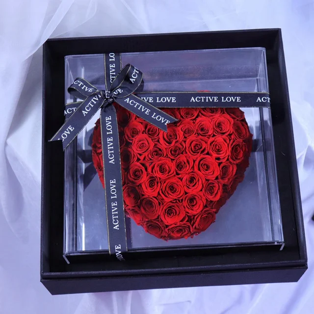 2021valentines gift set square preserved flower box packaging