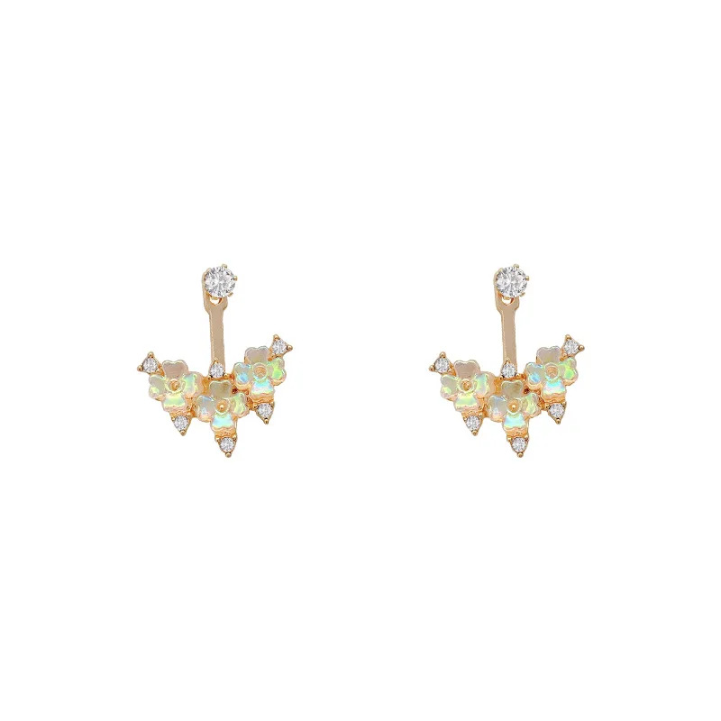 Korean version of the new super fairy retro temperament personality acrylic colorful flower earrings