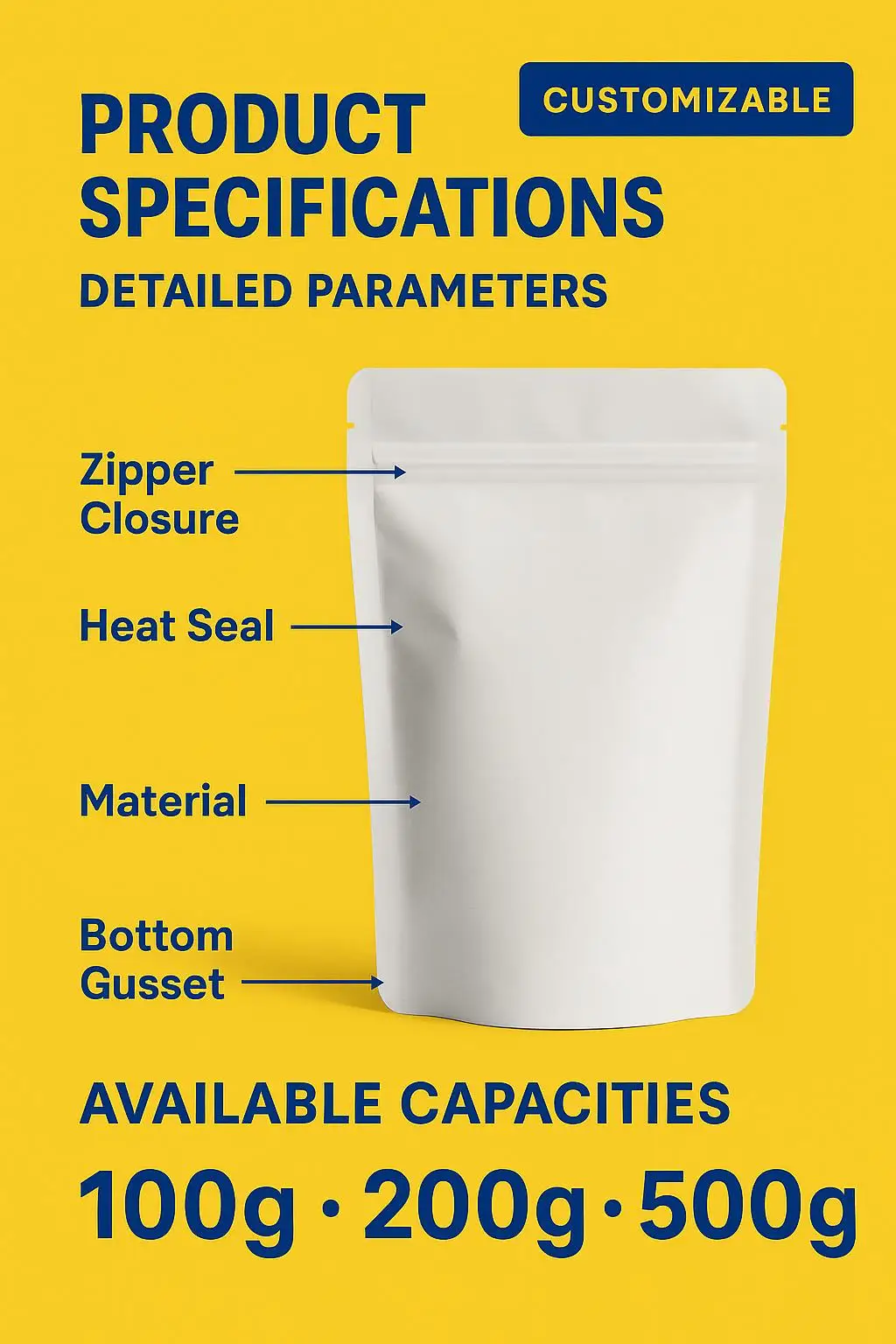 VMPET Zip Lock Stand-Up Pouch Bag Aluminum Plastic for Packaging Nuts Dried Fruit Pet Food for Shipping - detail 7
