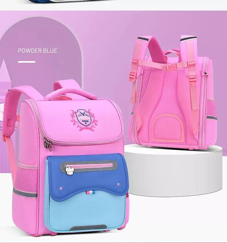 New Fashion Cappuccino Light Weight Reducing Large Capacity Student School Bag For Kids With Reflective Strip