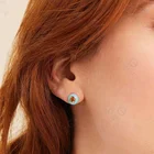 Cz Earrings Stud Turquoise Stud Earrings Gemnel Latest Trendy Turquoise Enamel Cz Champagne Earrings Stud 18K