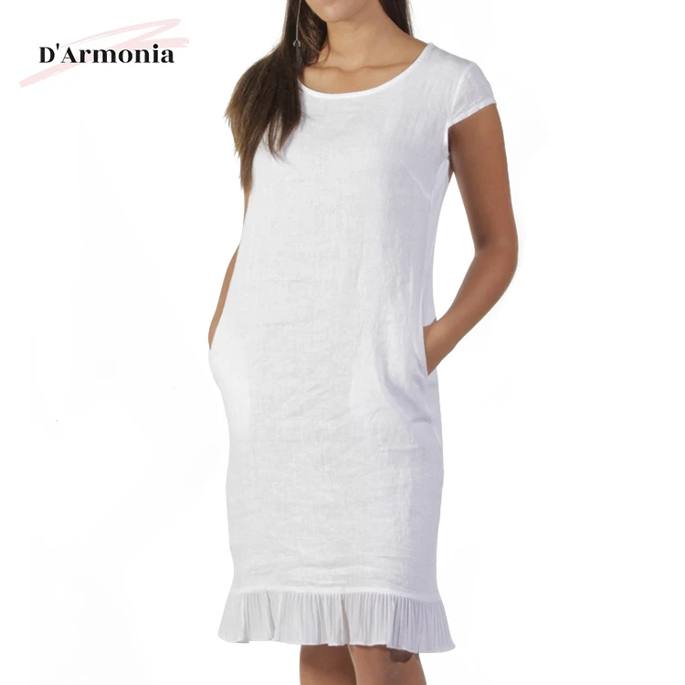 Trending Simple Linen Straight Solid 