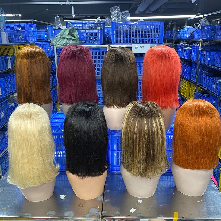 Unprocessed Brazilian Mink Virgin Human Hair Transparent Lace Front Closure Wig Wholesale Straight Bob Lace Wig