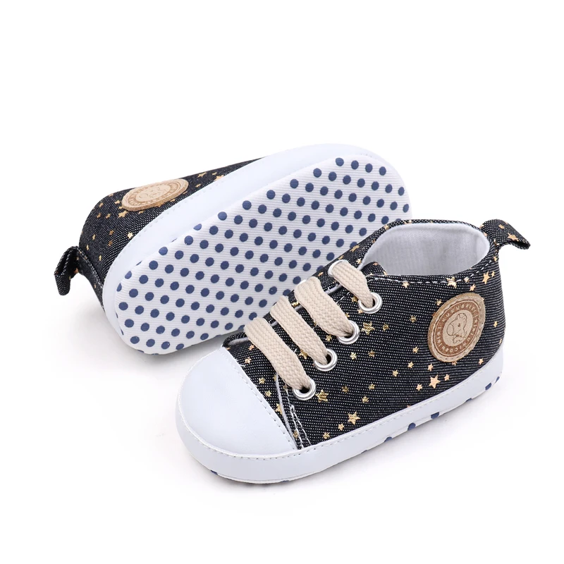 Spring and Autumn Animal logo Soft-soled Canvas Baby Shoes for Girls and Boys details