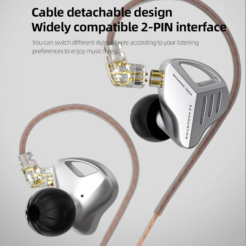 Hot Sale KZ ZVX Wired Earphone 1DD Dynamic Music Calling Earbuds Noise Reduction Headset Mic Headphone