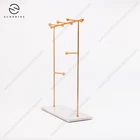 Jewelry Customized Marble Base Bronze Metal Earring Jewelry Display Rack