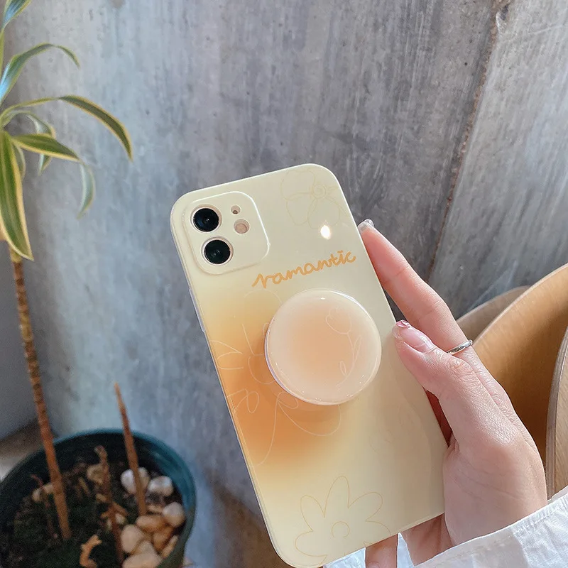 2023 hot sell plastic girl Yellow gradient color phone case for Apple 14 Pro soft fundas para celulares Phone shell