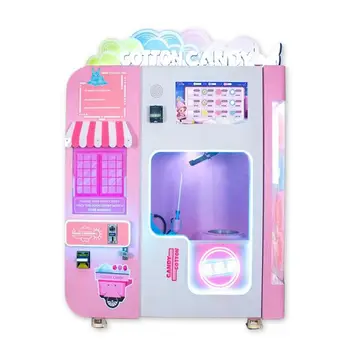 Automatic Cotton Candy Vending Machine Robot Commercial Floss Marshmallow Sugar Electric Making Flower Cotton Candy Machine