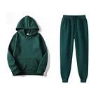 100% 100 Cotton Hoodie Custom Wholesale Mens 100% Cotton Blank Sweatshirt And Sweatpants Tracksuit Hoodie Sets Unisex