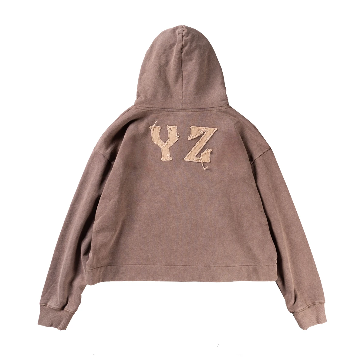 product vintage acid wash oversized boxy cropped hoodie custom heavyweight cotton streetwear embroidery design zip up hoodie for men-3