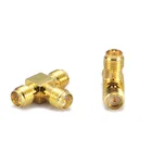 Female Connector RP SMA Female To Dual RP SMA Female Triple T Adapter Connector 3 Way Splitter