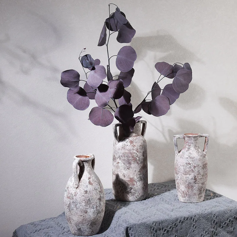 product best seller high end ceramic jar soft decoration living room retro ceramic jar vase for homestay flower arrangement625-10