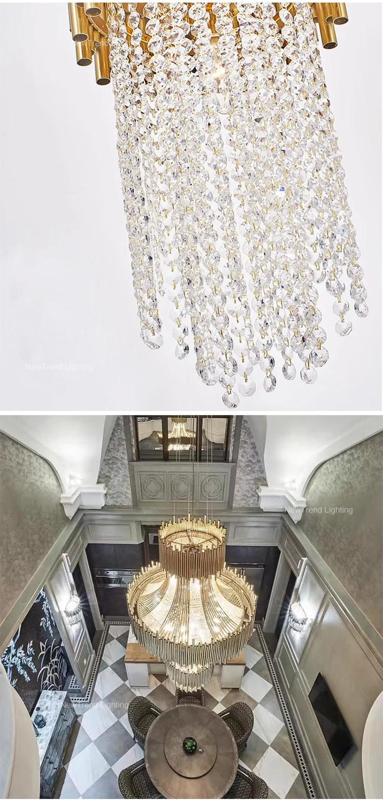 CPL-207 Modern Design Interior Decoactive Light Custom Hotel Restaurant Luxury Metal Crystal Chandelier details