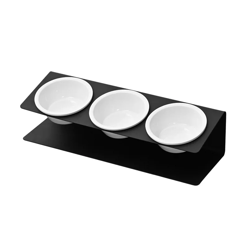 New Pet Bowl Holder Set Thickened Carbon Steel Frame Stable and Not Easy to Topple Diagonal Neck Guard Ceramic Bowl Pet Products manufacture