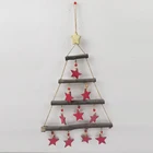 Wood Beads Wood Xmas Decoration Wood Pendant With Star Top Branches And Dangling Beads Stars Accept Customized