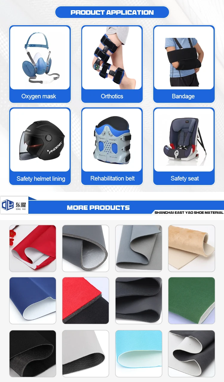 Quality SBR Chloroprene Rubber Composite Fabric OK Foam Laminated Fabric with velcro Used for Sports Protective Fabric Buckle supplier