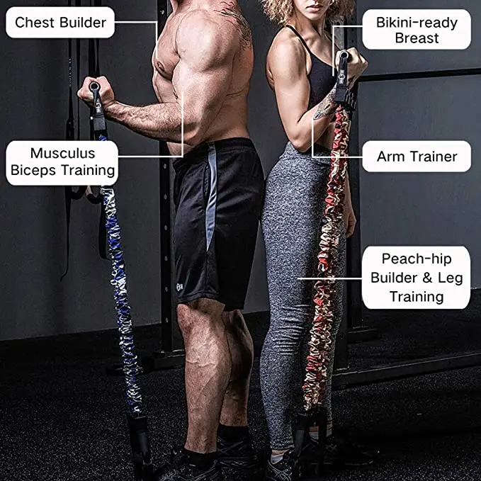 Portable Chest Workout Equipment Push Up Resistance Bands Bench Press