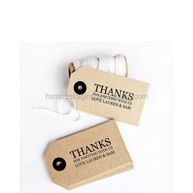 Custom Products Labels Printing Recycled Paper hang Tag Clothing Packaging hang Tag factory