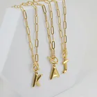 Gold Gold 18K Real Gold Plated Man Women A To Z Initial Letter Alphabet Necklace