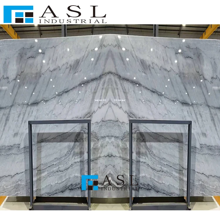 Luxury Bruce Book Match Natural Grey Marble Floor Tile Stone Slabs