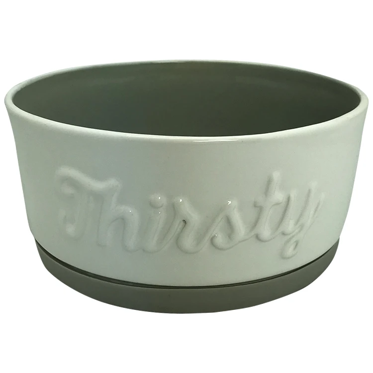 ceramic dog bowl with silicone bottom