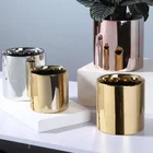 Decorative Pots Light Luxury Gold Galvanized Flowerpots Ceramic Decorative Plant Pots Indoor Creative Simple Style