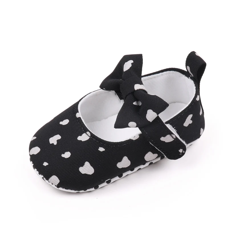 New Cotton Bow Princess Single Shoes for Baby Girls Solid Color Leopard Print Decorative Toddler Shoes details