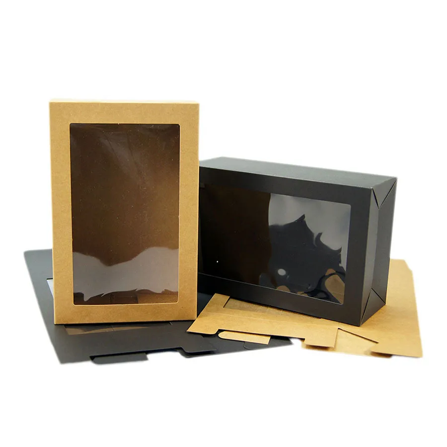transparent window natural color kraft paper box