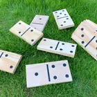 Wood Dominoes WOODNB Black Color Wood White Numbers Kids Adults Outdoor Games Giant Wooden Dominoes