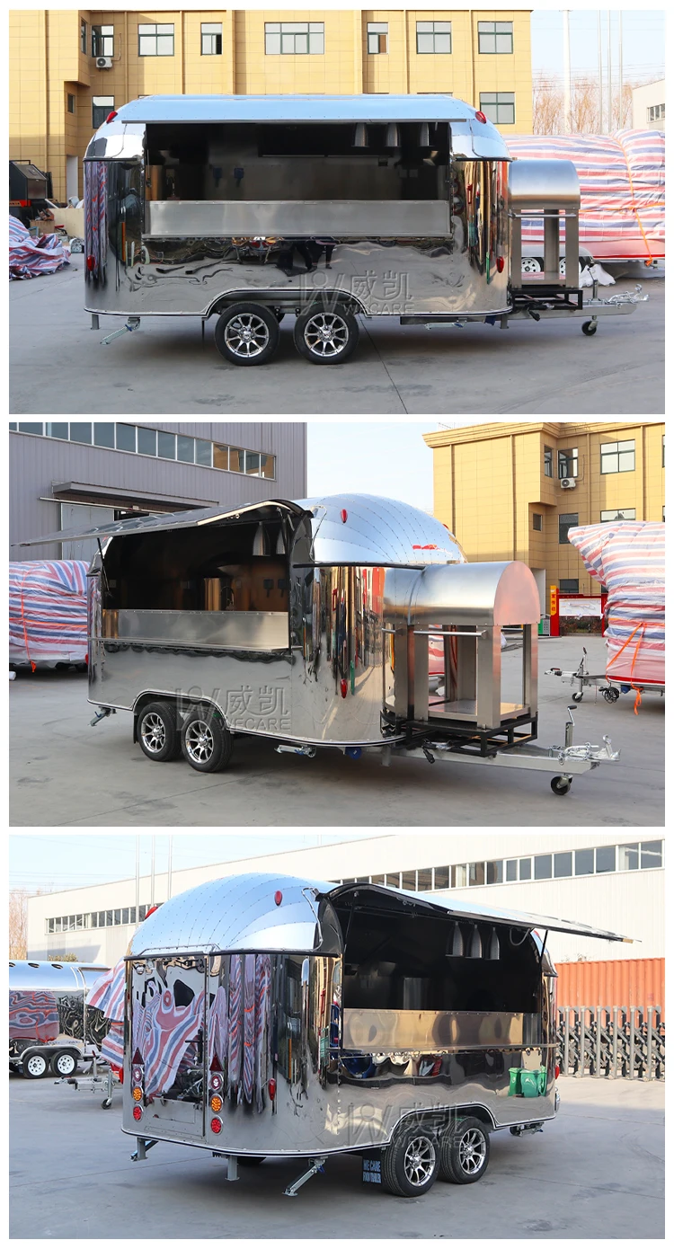 Wecare Mobile Piza Fast Food Truck Fully Equipped Restaurant Stainless