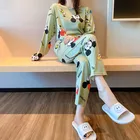 Korean New Style Pajamas Women Cartoon Women Lovely Pajamas Women Summer Long Sleeve Trousers Home Clothes Set