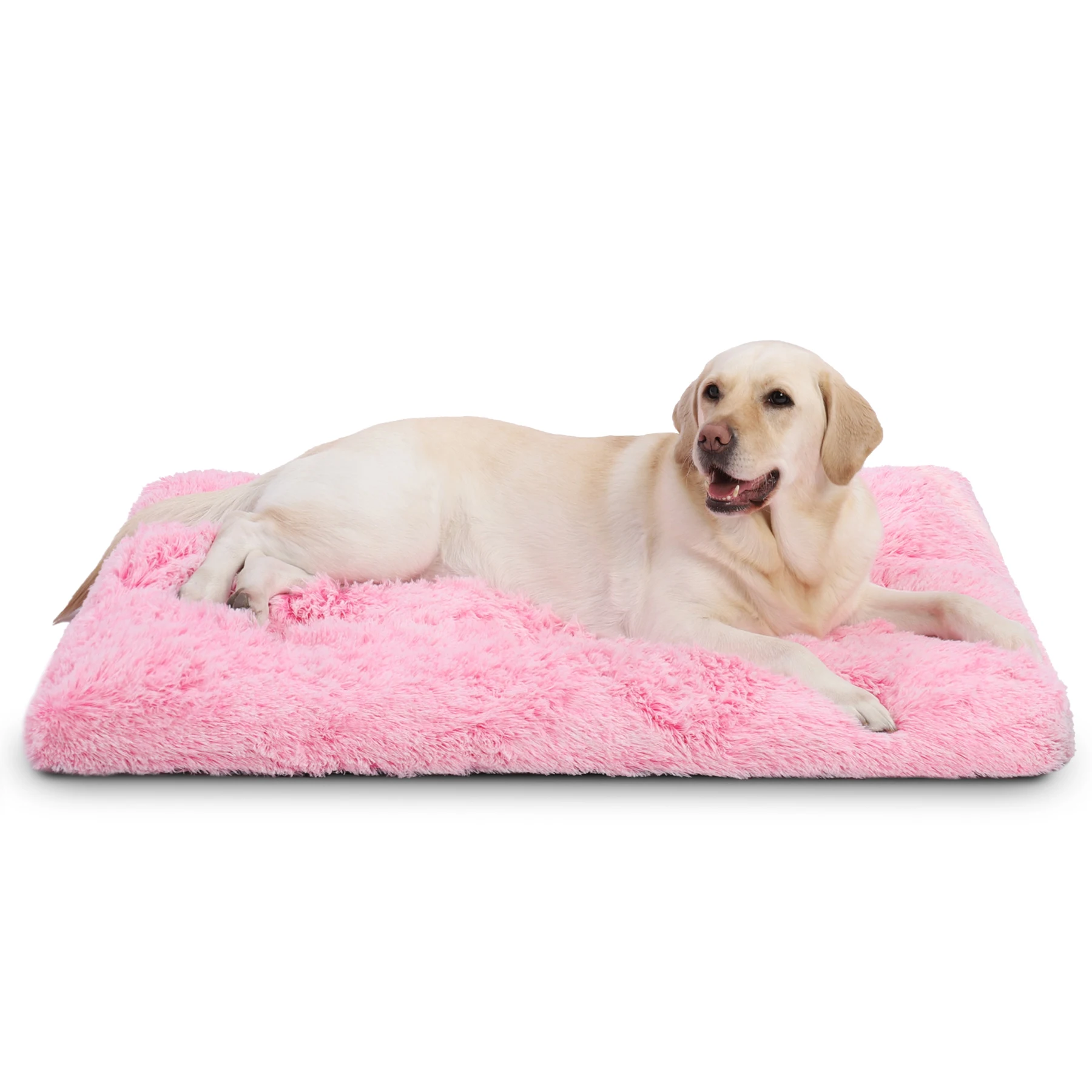 product luxury plush faux fur pet cushion bed soft solid pattern design for dogs and cats-49