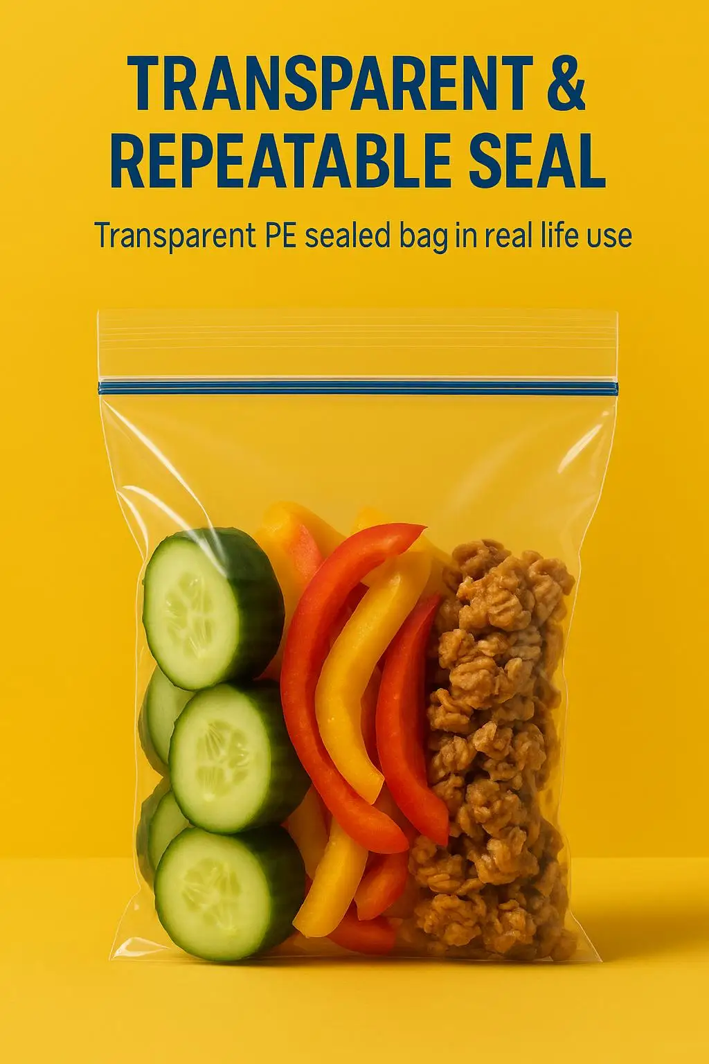 Factory Wholesale Custom Logo Printed Transparent PE Ziplock Bag for Food Grade Plastic Packaging and Storage - detail 4