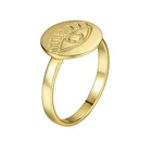 Ring Gemnel Wholesale 925 Sterling Silver 14K Gold Plated Disc Evil Eye Fashion Ring