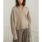 Knitted Mohair Sweater Tong Sheng Designer Womens Mohair Sweaters Custom Knitted Polo V Neck Merino Wool Sweater Women