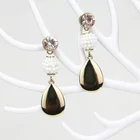 Stone Earring Custom Jewelry Gold Plated Water Drop Stone Pendant Earring