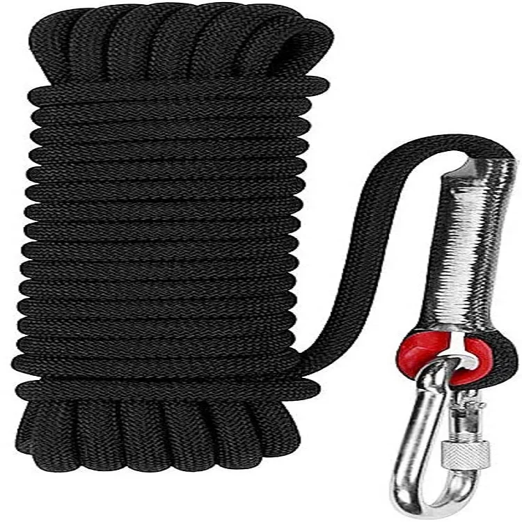 Rescue 32ft 96ft Camping for Escape 30M 64ft YOMEGO 10mm Outdoor Climbing Rope Nylon Heavy Duty Static Rope with 2 Safety Carabiners in 10M 20M Climbing 