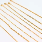 Gold Wholesale Fashion Simple Plain 24k Gold Plated Chain Necklaces