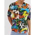 T Shirts 2021 Latest Fashion Irregular Graffiti Printed T Shirts Beach Casual Men Short Sleeve Shirts