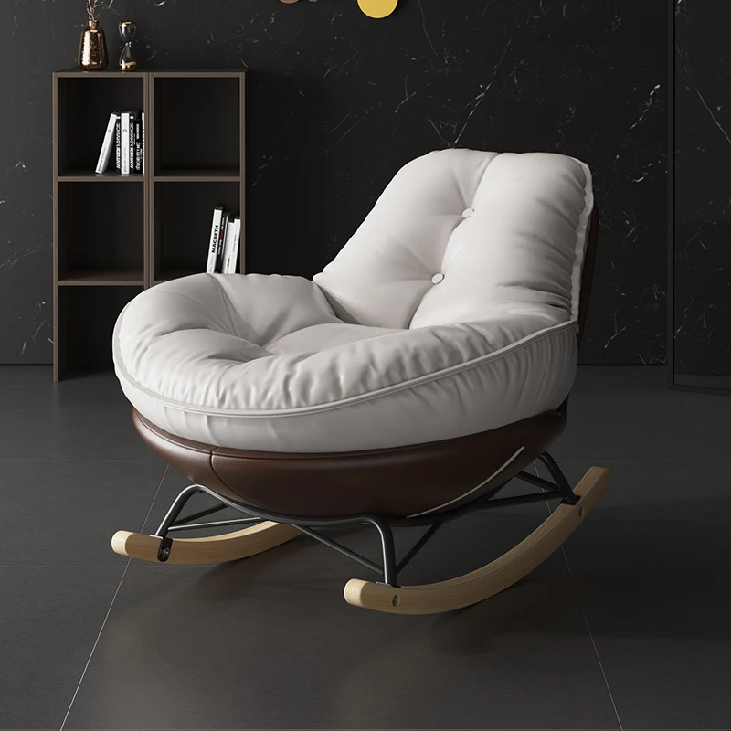 Modern Luxury Relaxing Lazy Sofa Floor Chair Living Room Bedroom with Metal and Solid Wood Legs