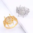 Gold Pave Diamond Wholesale Fashion Jewelry Brass 18K Gold Plated CZ Pave Diamond Insect Ring Women