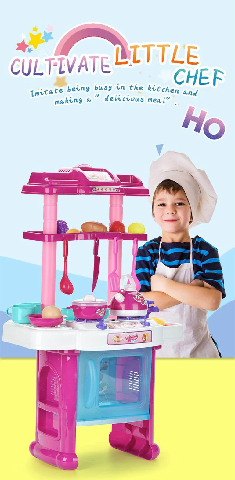 Juguetes de cocina ninos kids cooking set deluxe cookhouse toys electronic light and water kitchen game