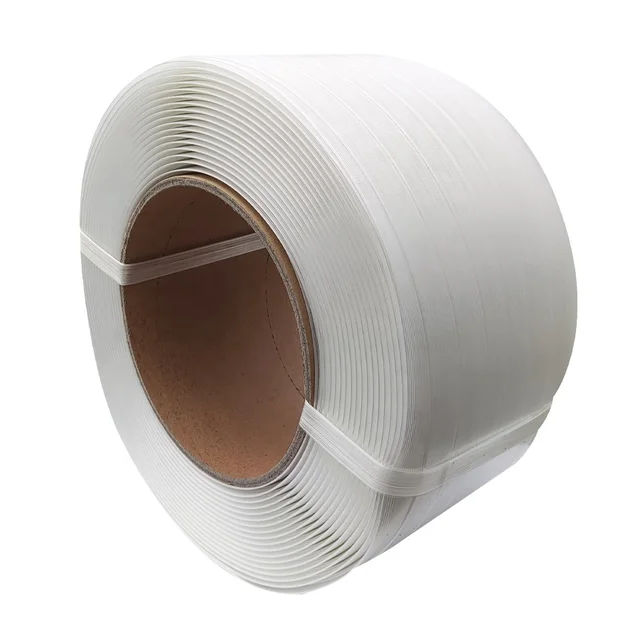 19mm*600mm straps Factory Direct Sales White Polyester Tensioner Composite Cord Packing Strap For cargo packaging